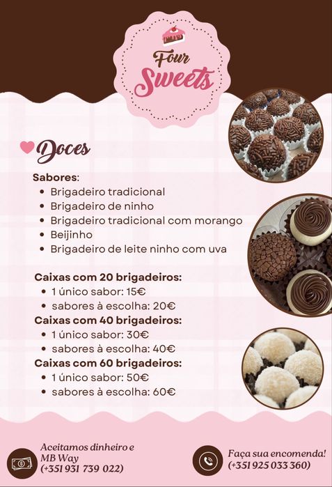 Caixas de brigadeiro
