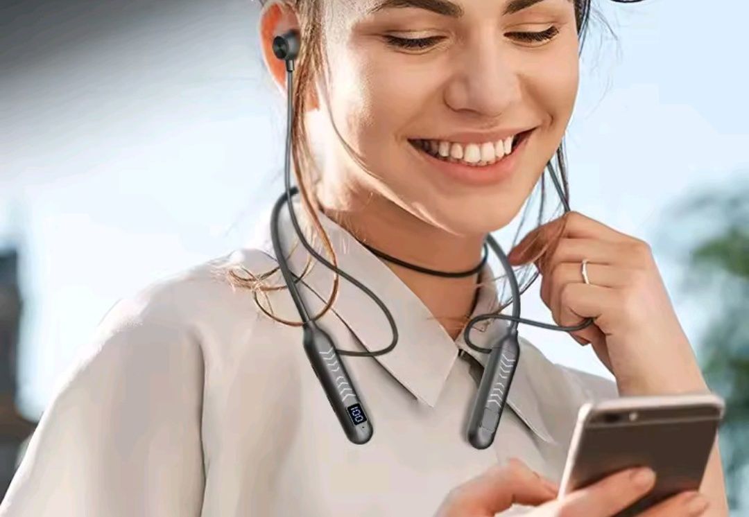 Słuchawki bluetooth z LCD czarne