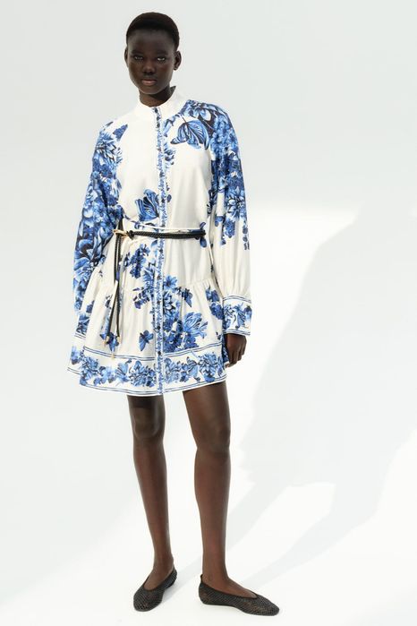 Сукня літня H&M біла синя в стилі Zimmermann шовкова платье летнее XS