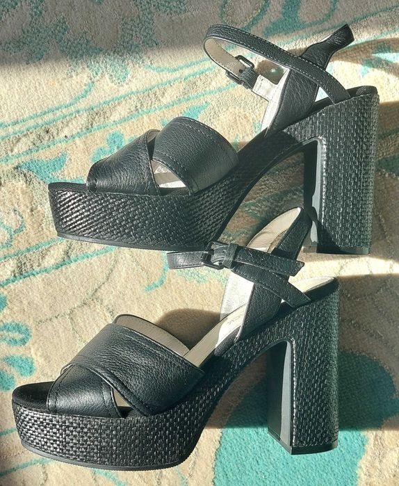 Sandálias em pele e  tecido . Lumberjack . Tam 36