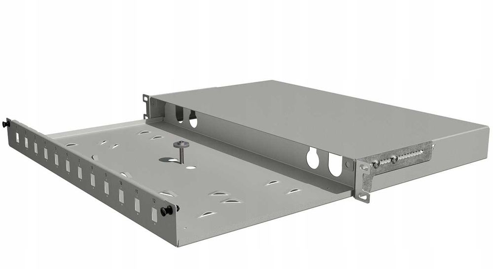 Przełącznica Światłowodowa Szuflada RACK 19" 1U 12xSC Simplex Szara