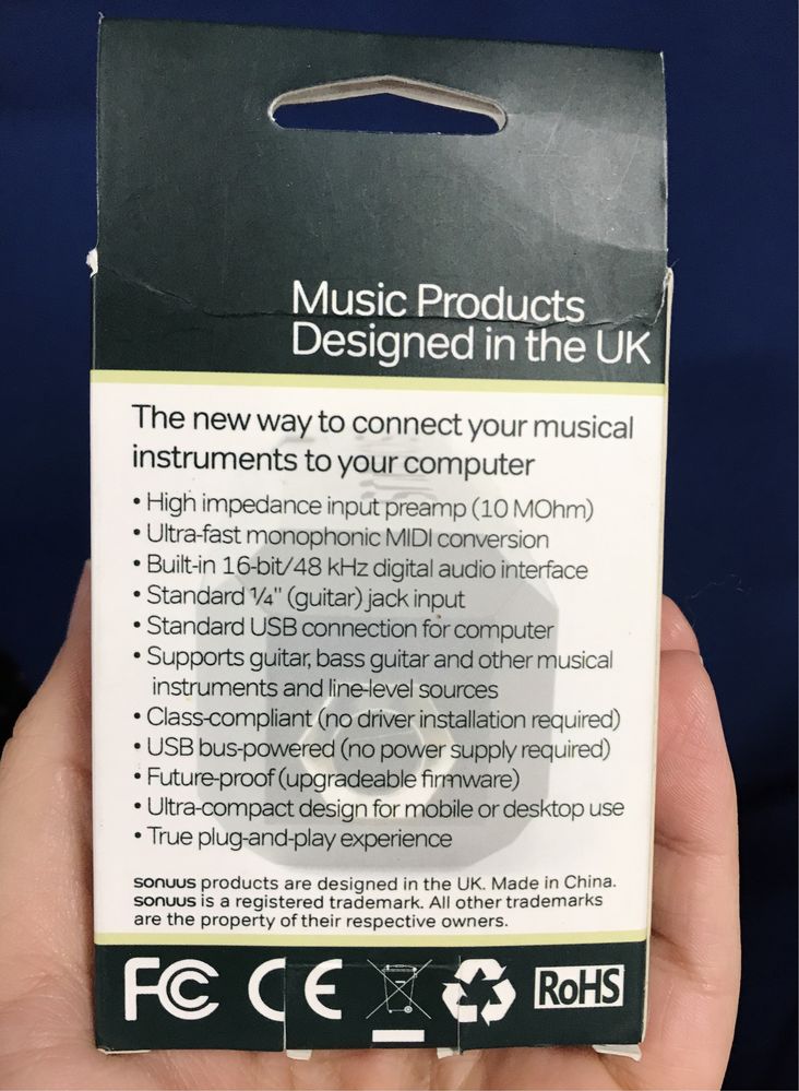 Sonuus i2M Musicport Audio to Midi interface