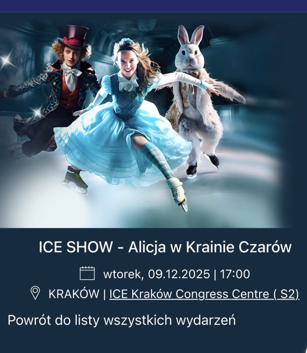Bilet ICE SHOW KRAKÓW Alicja w krainie czarow