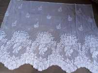 Krótka firanka vintage PRL, biała. Wys. 94cm, szer.118cm
