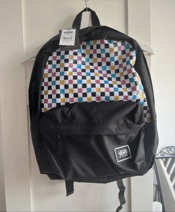 Vans nowy plecak szkolny szachownica glitter