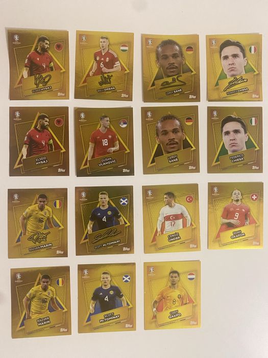 Евро 2024 золотые стикеры наклейки Топпс Панини