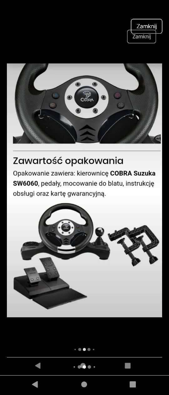 Kierownica + akcesoria
