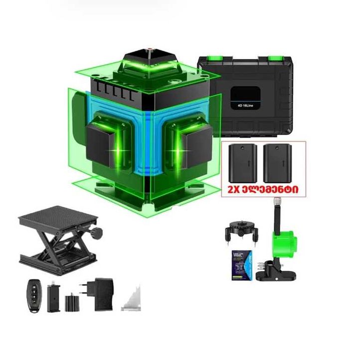 Лазерний рівень Laser на 2 акумулятори Великий хрестоподібний