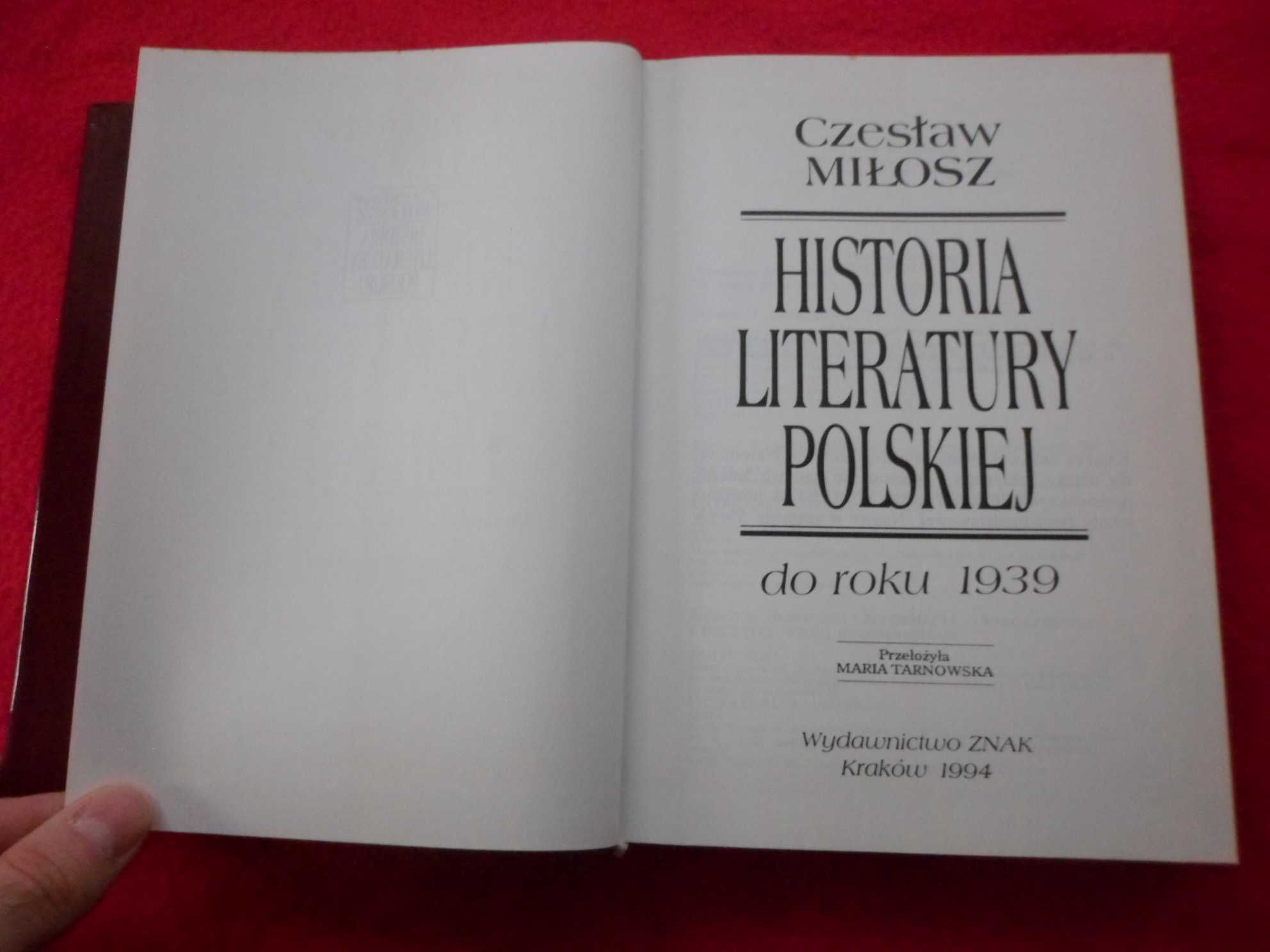 Czesław Miłosz - Historia literatury polskiej do roku 1939