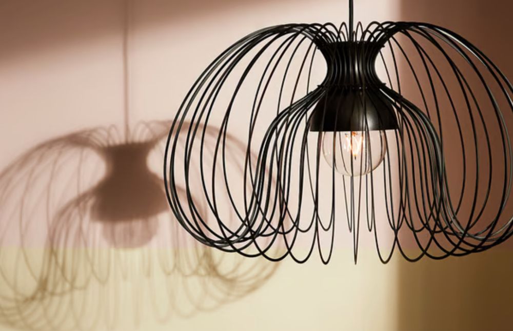 Klosz lampy wiszącej Kallfront z oprawką z przewodem, czarny 52 cm