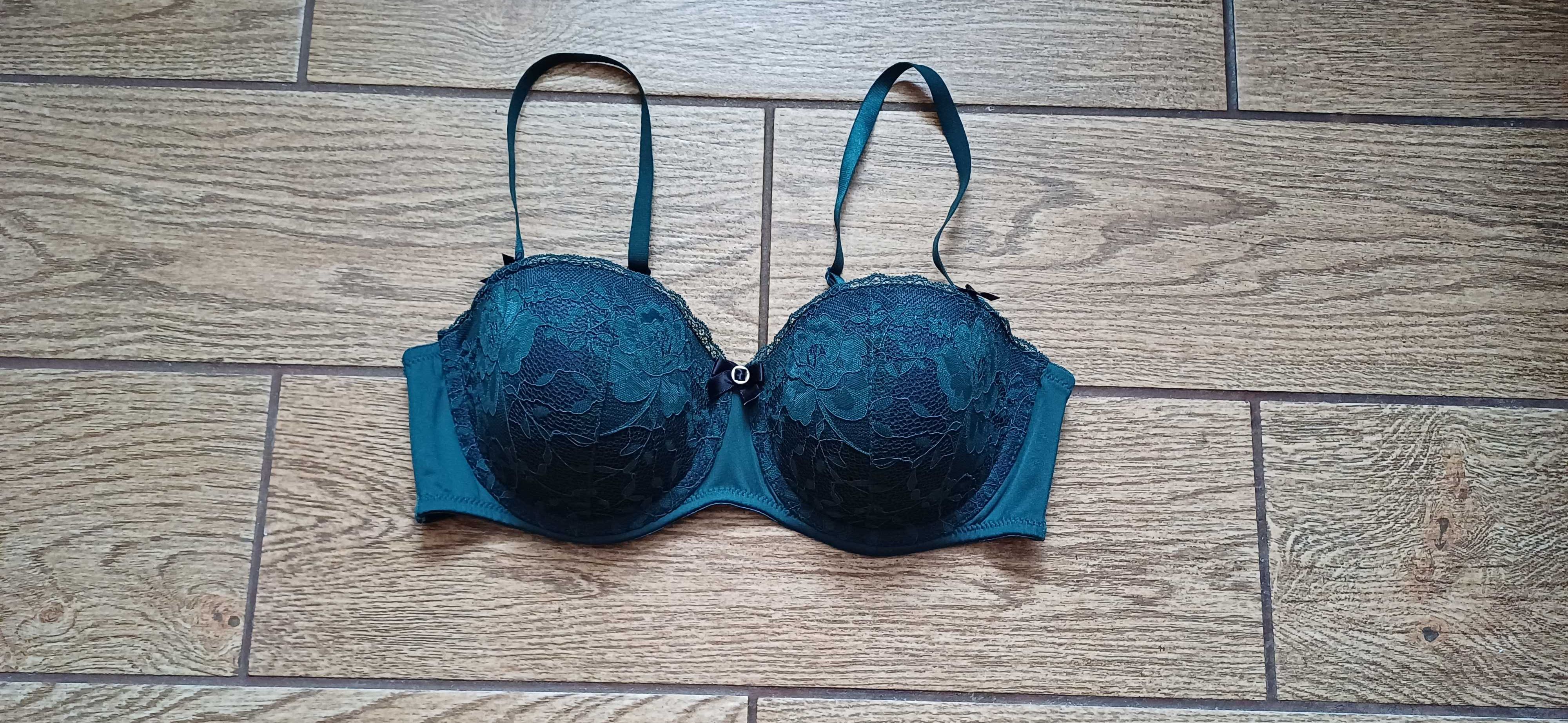 Nowy biustonosz Hunkemöller r. 85 B# butelkowa zieleń