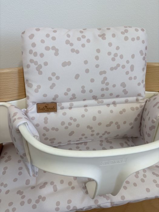 Poduszki wodoodporne do Stokke Tripp Trapp 2w1 plamki beż pokrowce