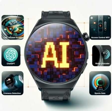 Relógio inteligente Kumi gw6 1.43" tela amoled - c/ ChatGPT!