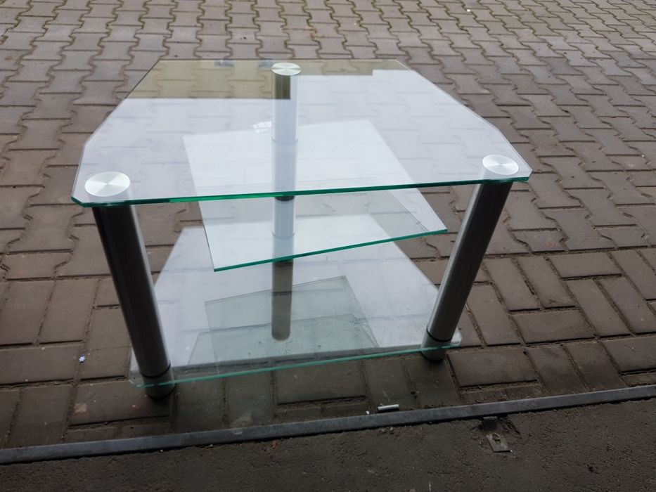 Stolik RTV szkło i aluminium