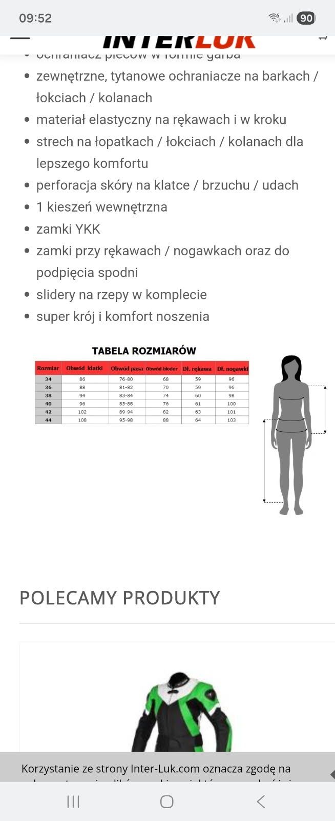 Kombinezon motocyklowy  tschul 726