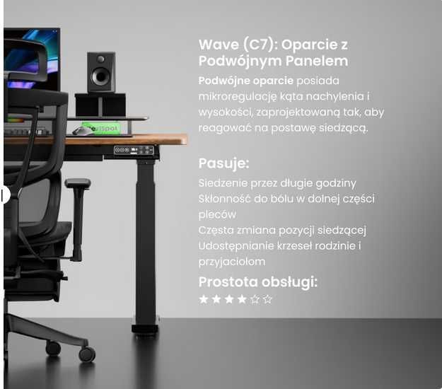Ergonomiczne Krzesło  (C7) Nowe Piękne powystawowe