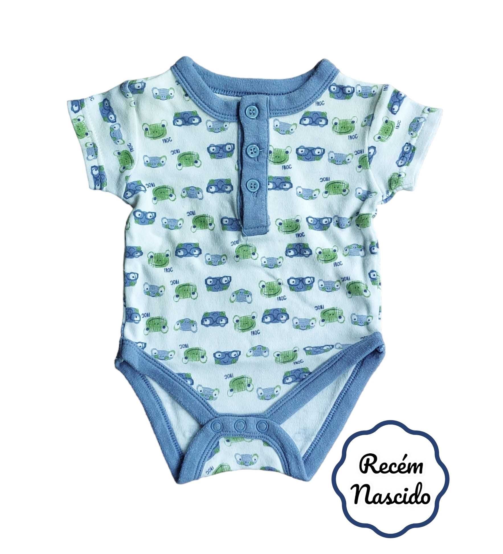 Conjunto Body + Babete Sapos Recém-Nascido