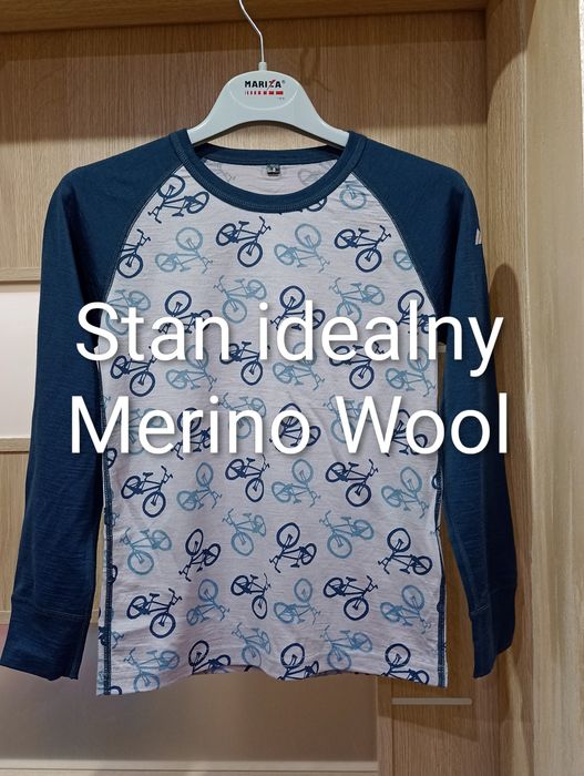 Bluzka koszulka termiczna wełniana, Merino Wool wełna Skogstad 128