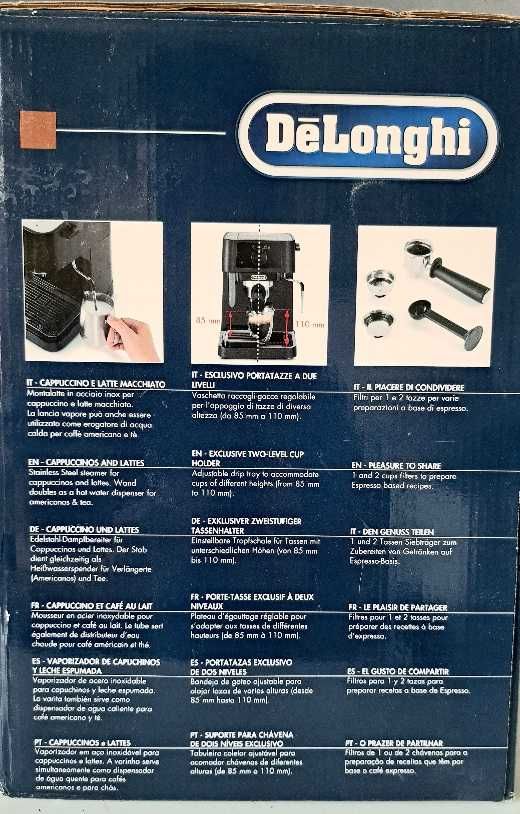 Ekspres ciśnieniowy do kawy DeLonghi EC235.BK nieużywany