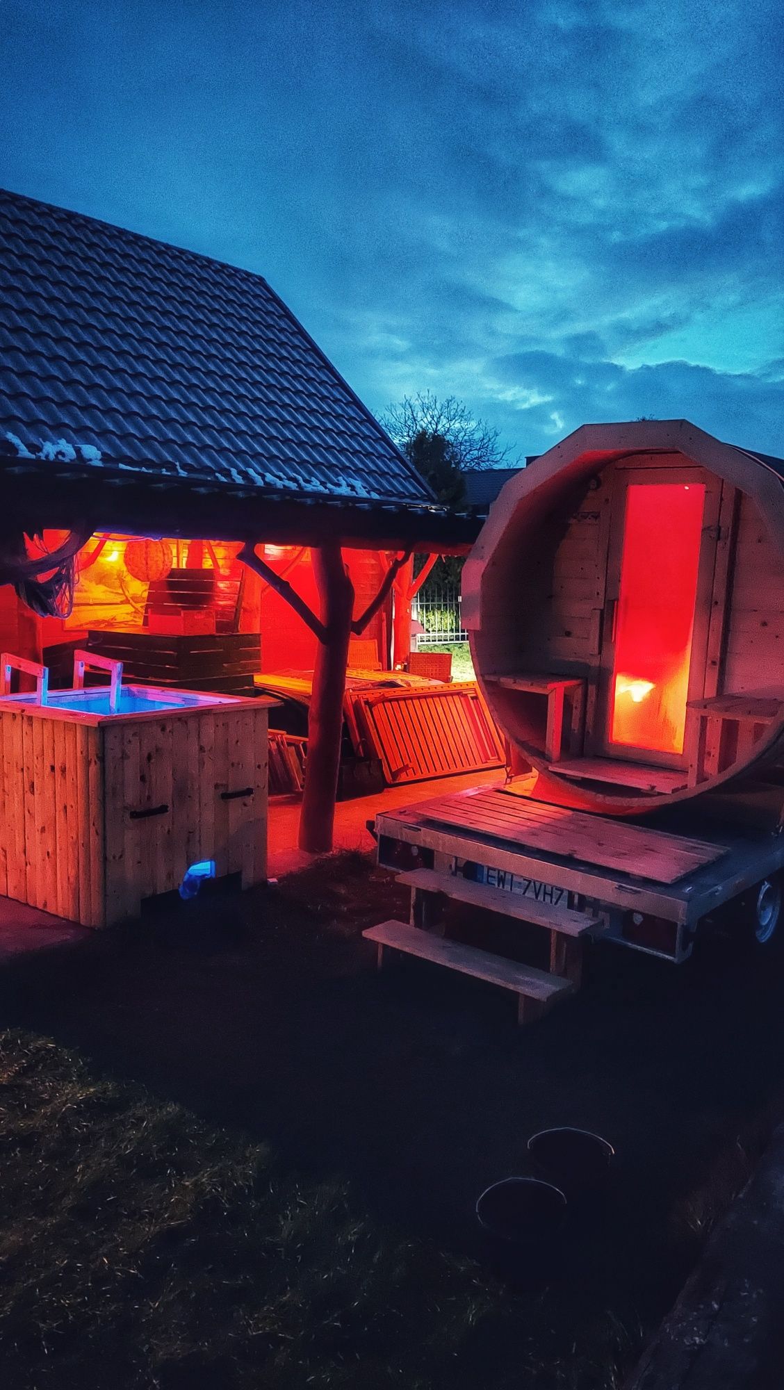 Sauna mobilna jacuzzi gorąca balia bania wynajem imprezy