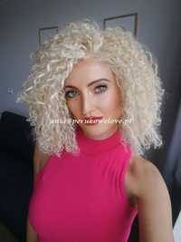 Peruka blond afro loki kręcone włosy na co dzień WŁOSY jak naturalne