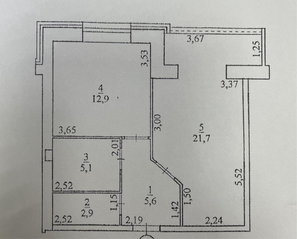 Продам 1-кімнатну в центрі міста