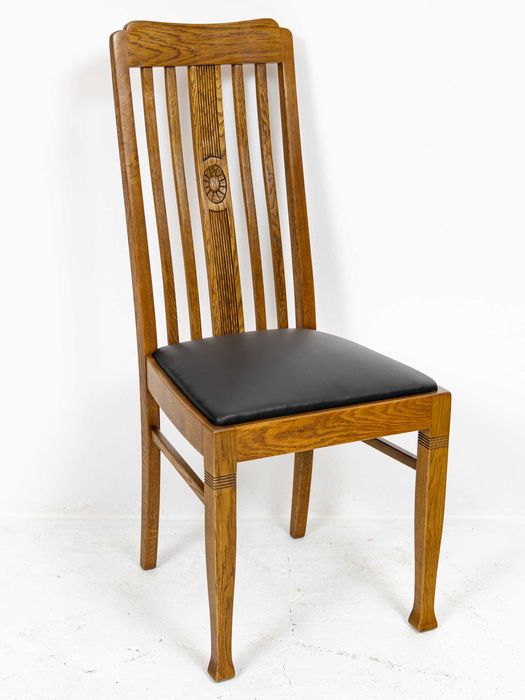 Nowe Krzesło Secesyjne Dębowe Replika Stylowe Dąb Secesja Art Nouveau