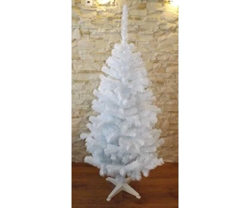 Choinka sztuczna biała gęsta mała choinka ze stojakiem 180 cm