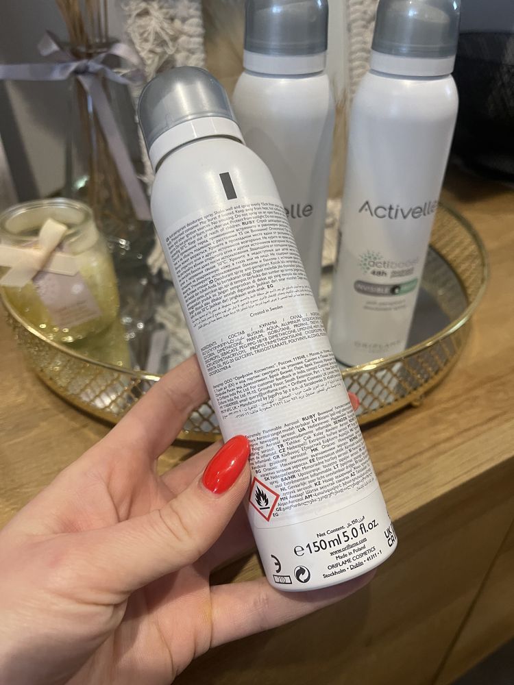 Nowe 3 dezodoranrty Oriflame Activelle Invisible Fresh