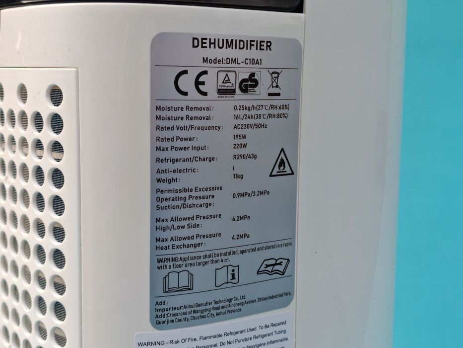 Осушитель воздуха площадью 16 л  400 м²