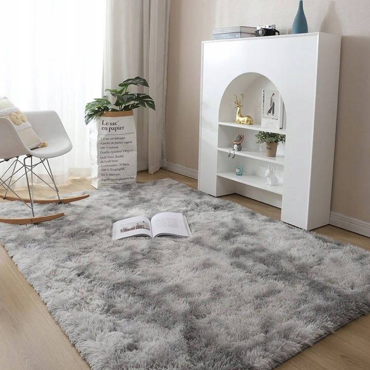 NOWY Dywan Shaggy Ombre Silver - Jasny Szary 160x220 Miękki Puszysty