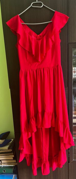 Czerwona asymetryczna sukienka KARTES