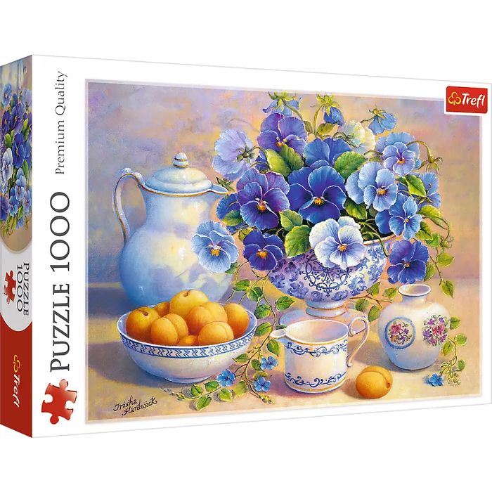 Puzzle 1000 elementów. Niebieski bukiet. Trefl. Nowy Produkt