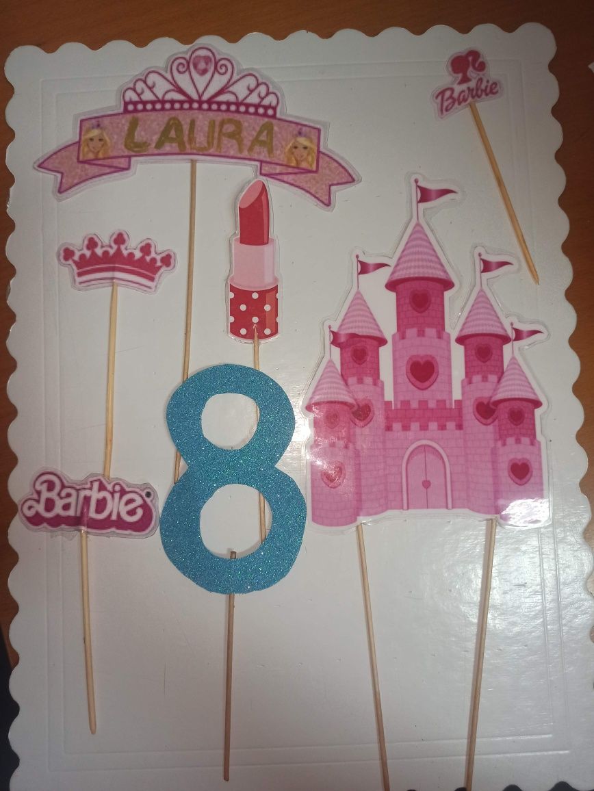 Topo de bolo Barbie+ painel decorativo