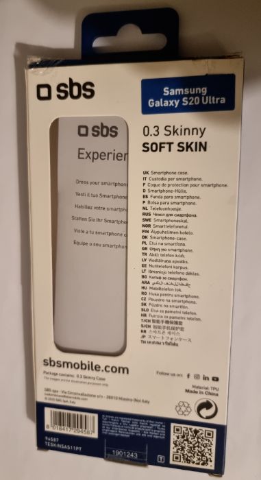 Capa SBS 0.3 Skinny SOFT SKIN - Samsung S20 Ultra