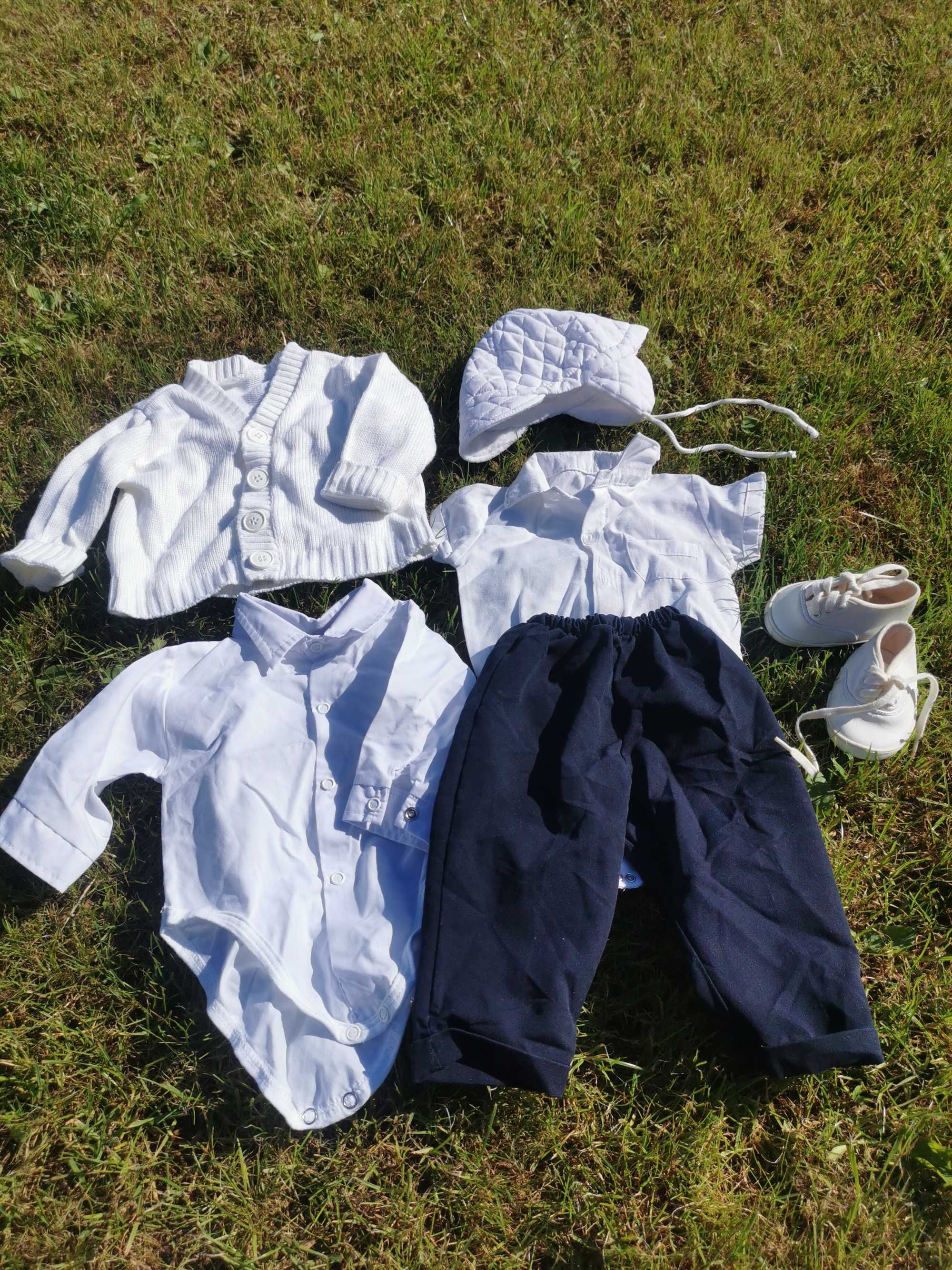Komplet ubranko garnitur do chrztu dla chłopca rozmiar 68 koszula