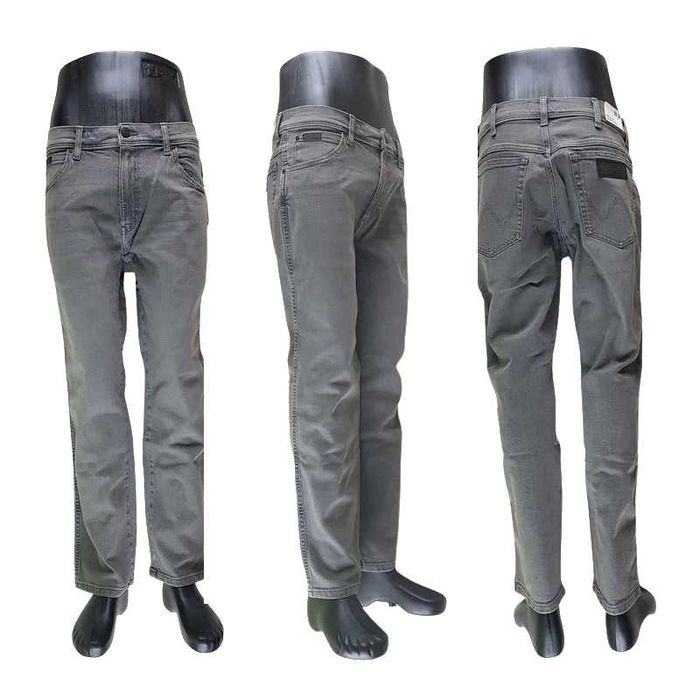 Męskie jeansy Wrangler Texas - Straight - szare proste nowe - W40/L30