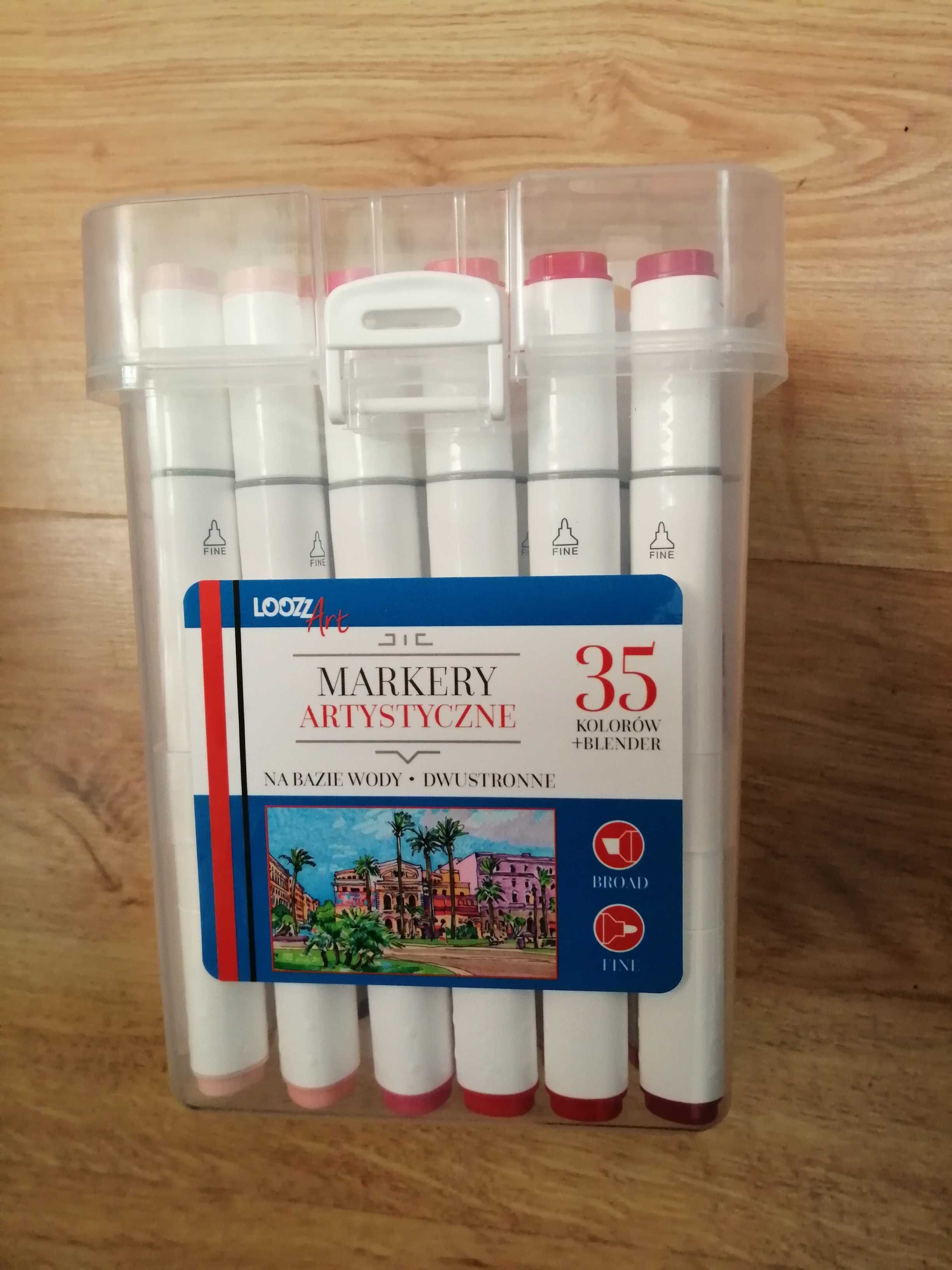Nowe Markery Artystyczne w kuferku 35 sztuk