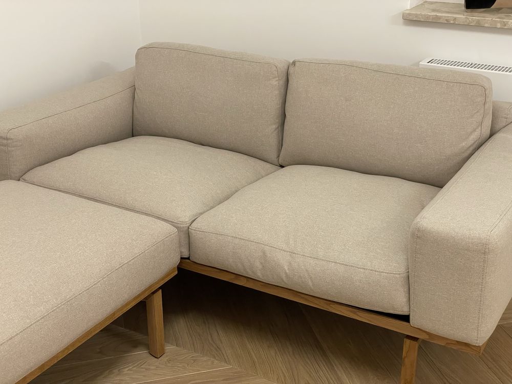 Sofa 2-osobowa, narożnik BOLIA ELTON podstawa z drewna dębowego