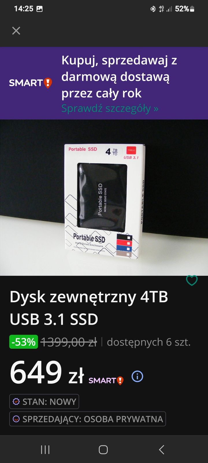 Dysk zewnętrzny SSD-4TB USB-C