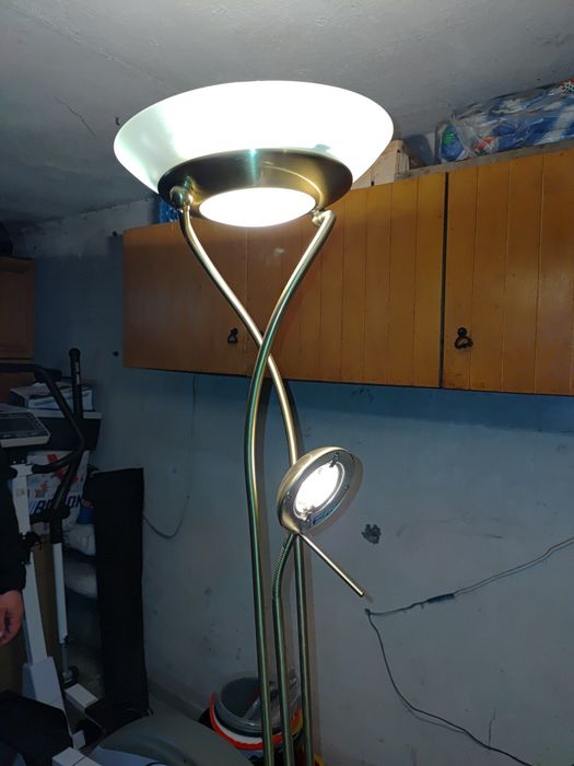 Lampa stojąca,  podłogowa złota