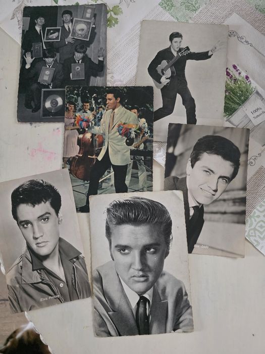 Oryginalny zestaw 6 pocztówek vintage lata 60