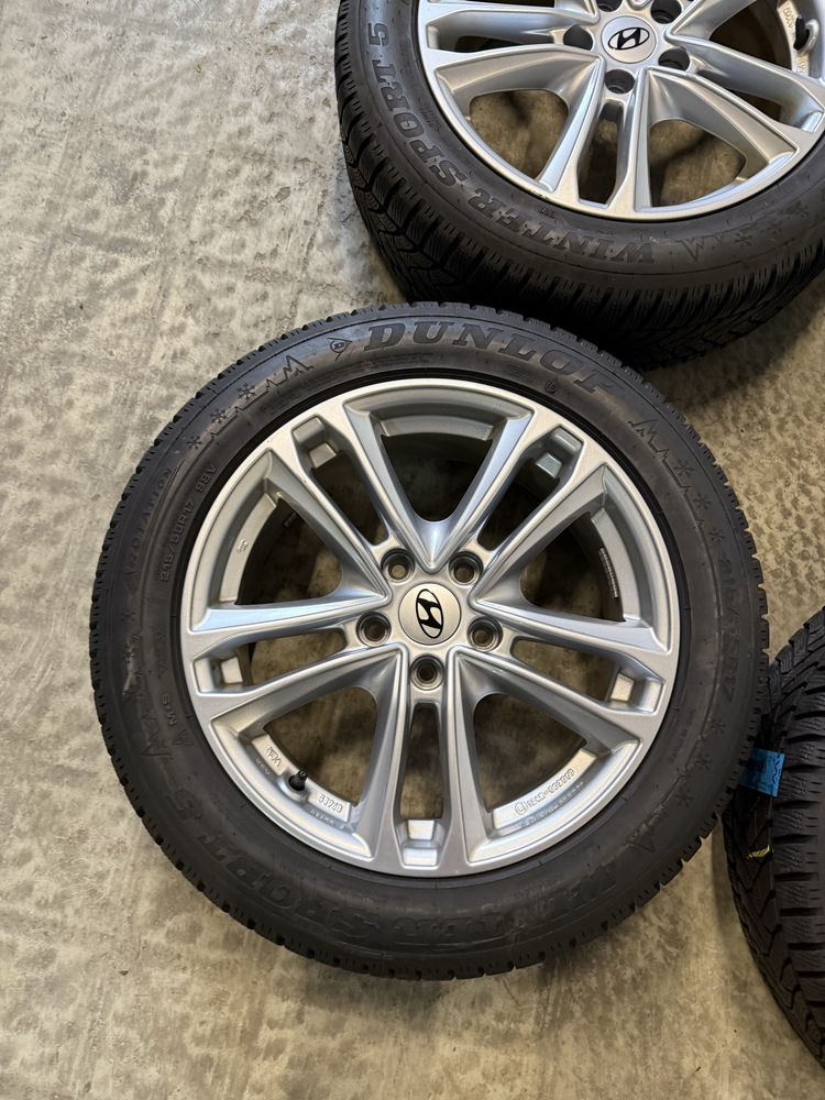 Hyundai kola 215/55/17 tpms 5x114.3 jak nowe 9.3 mm 2022r dunlop