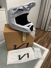 Kask mx FOX V1 Solid White (cross,quad,enduro,mtb)