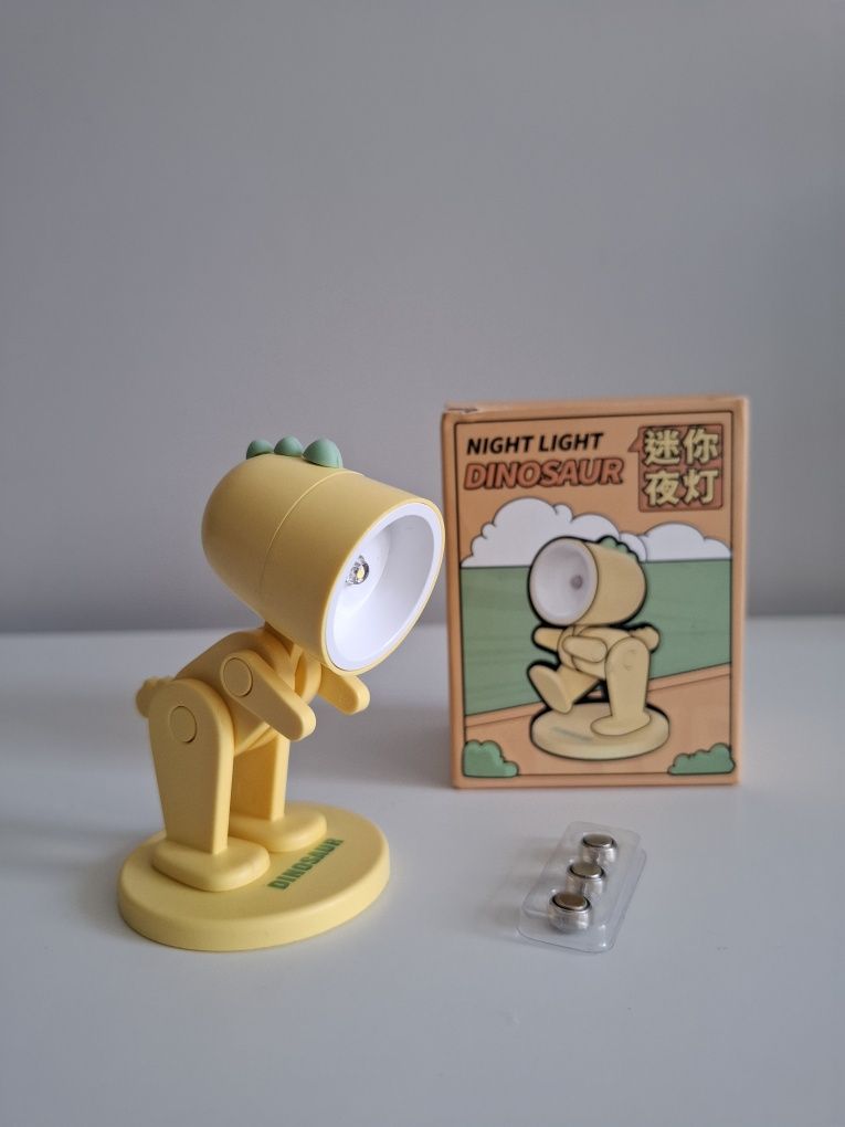 Lampka dinozaur na baterie z magesem do zasypiania mini