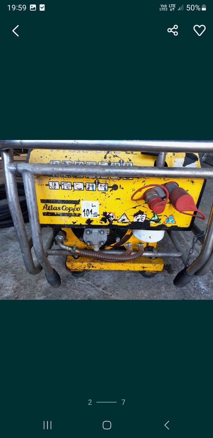 Stacja hydrauliczna Atlas copco LP9-20P z młotem