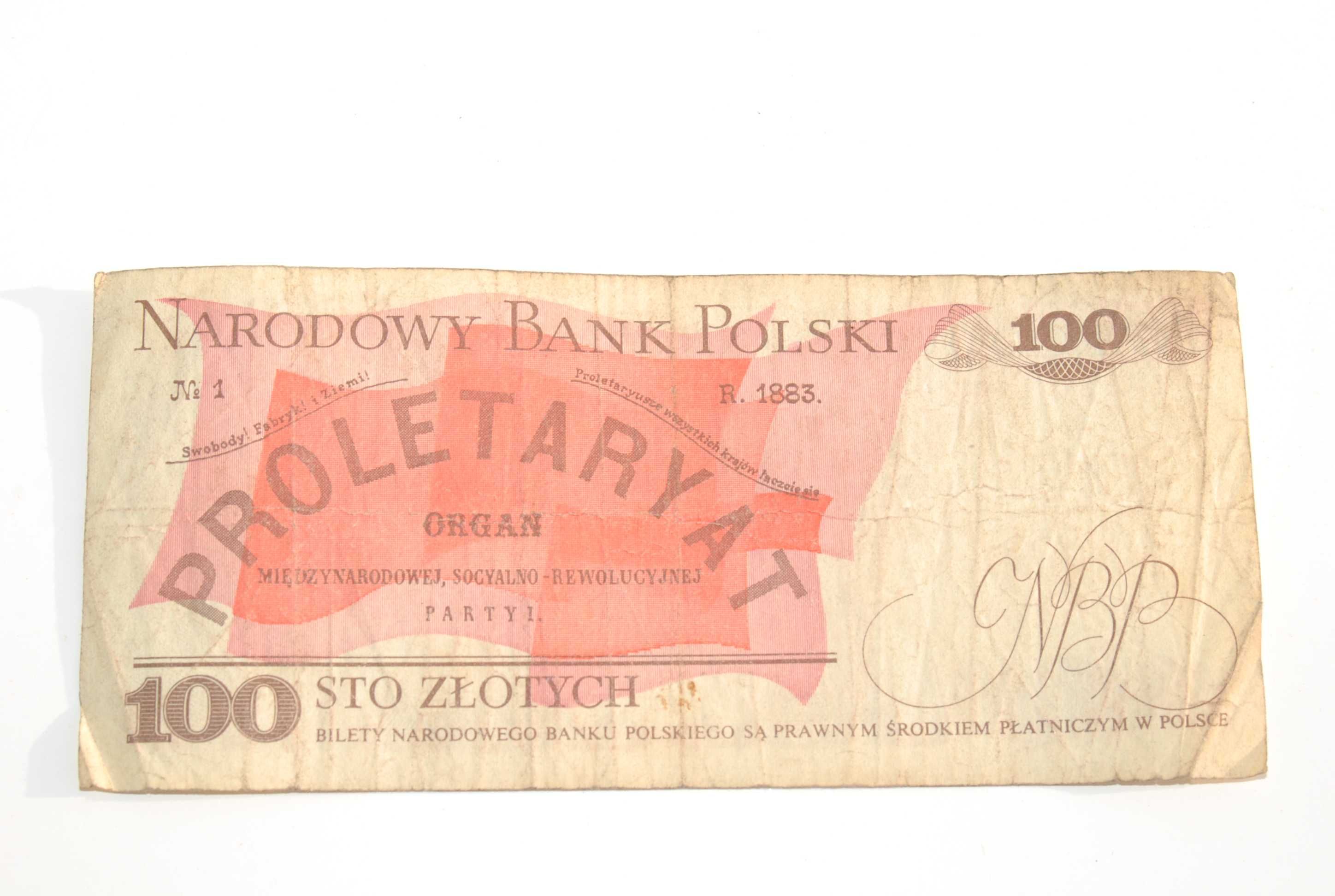 Stary banknot 100 złotych Waryński 1986 antyk