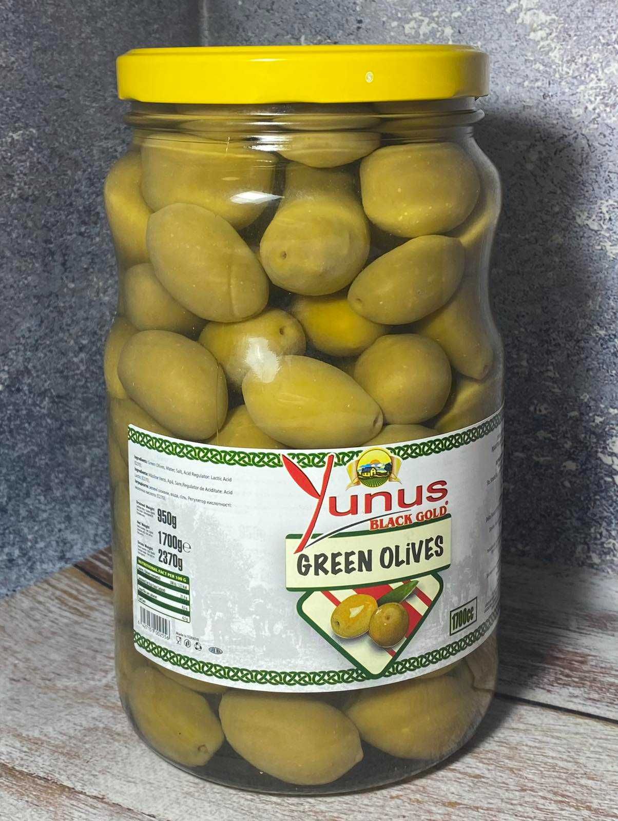 Оливки Yunus зелені з кісткою 
В 0,950 кг скло