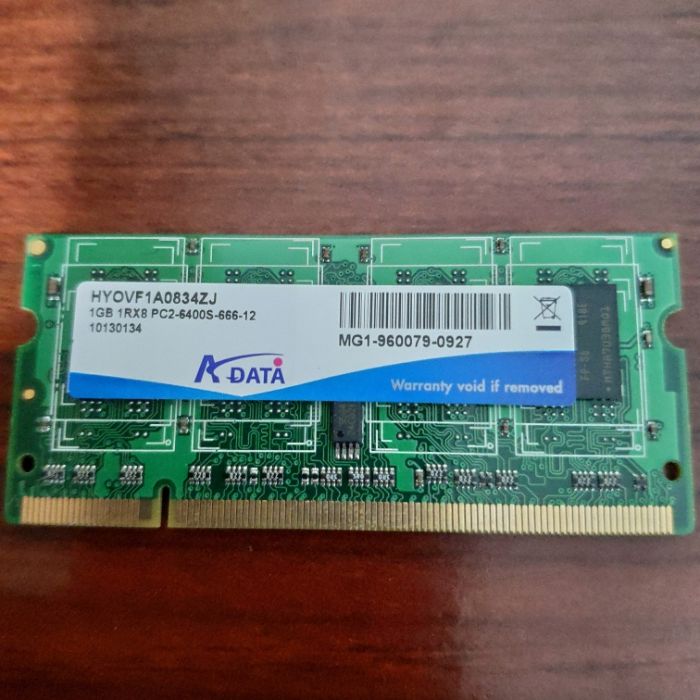 Memoria ADATA 1GB PC2-6400 Ddr2-800 RAM HYOVF1A0834ZJ