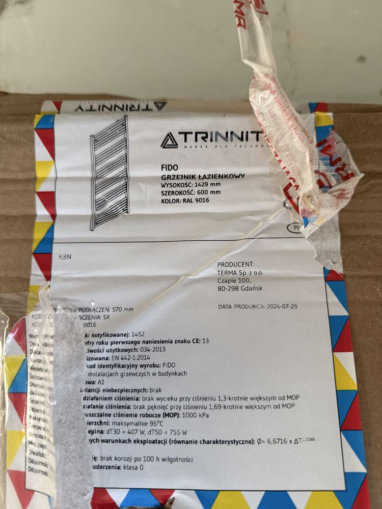 Grzejnik łazienkowy Terma Trinnity Fido